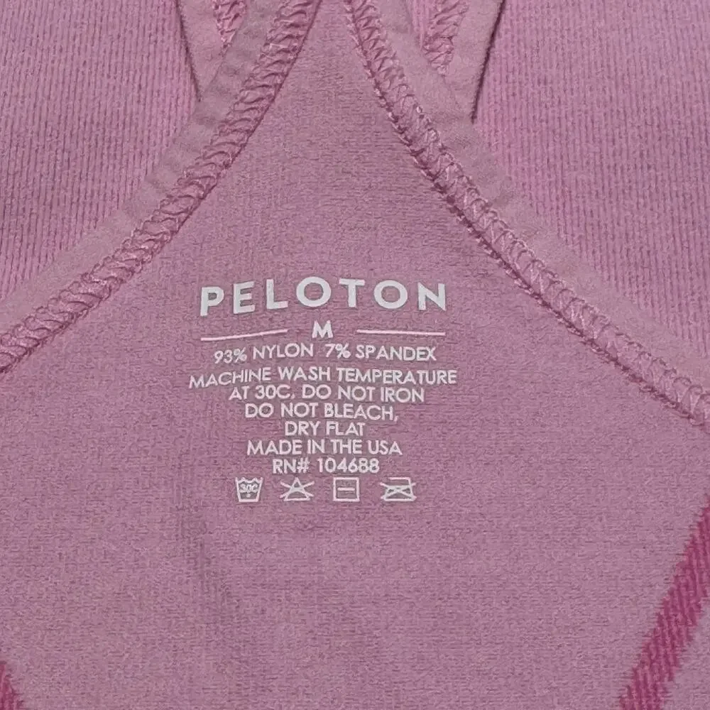 Peloton Double Layer Seamless Sports Bra Made in USA Pink Medium